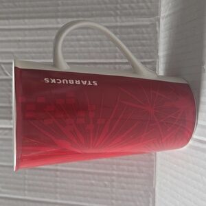 Starbucks Holiday Christmas Red Snowflake Coffee Mug 18 oz
